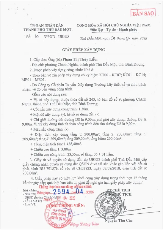 giấy phép xây dựng nhà ở TDM