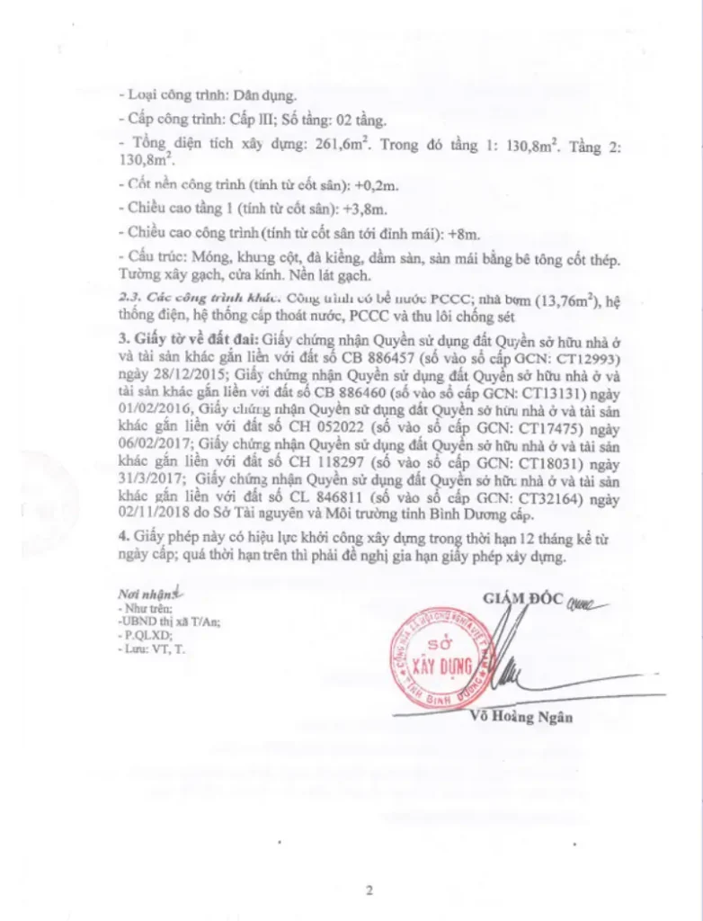 Giấy phép xây dựng nhà kho và văn phòng