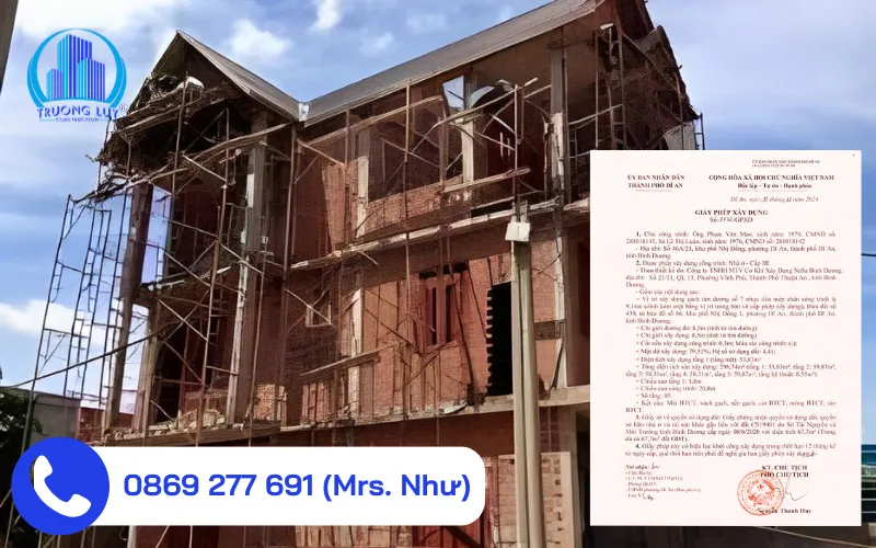 xin giấy phép xây dựng Dĩ An
