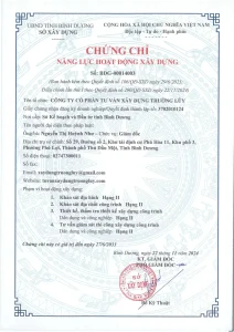 Chứng chỉ khảo sát địa hình